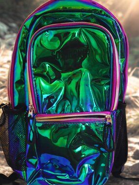 Sojourner Backpack Rave Hydration Pack Holographic Green Pink 2 Liter OS Bag